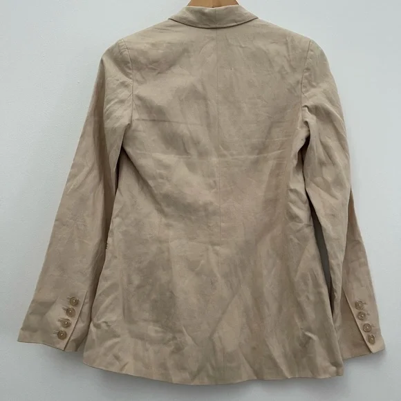 VINCE linen blend blazer tan khaki 4 - Picture 3 of 4